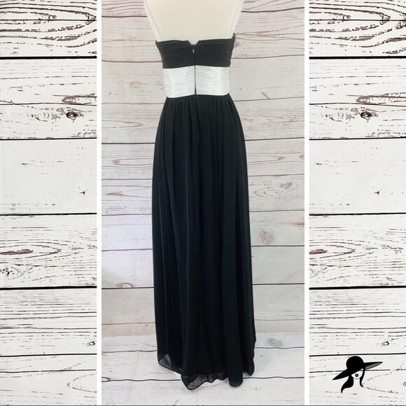 Bill Levkoff black white pleated bust long bride - Picture 3 of 8